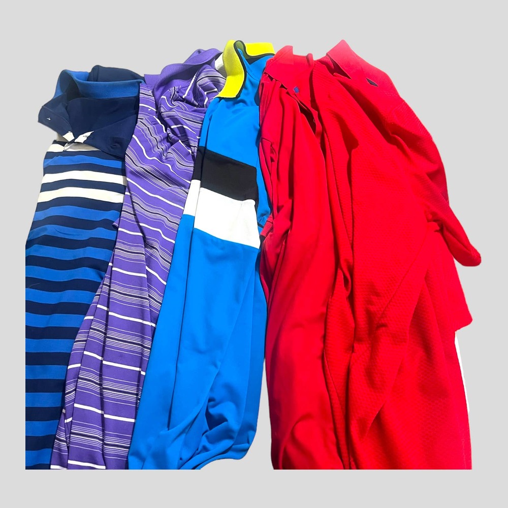 5 men’s 2xl golf polo 4 chaps and 1 Beverly Hills polo all GUC